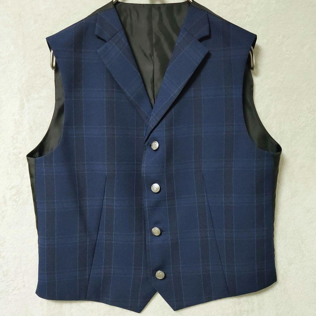 ワンダーファクトリー 男の子 フォーマルスーツ 8点 160 ネイビーチェック