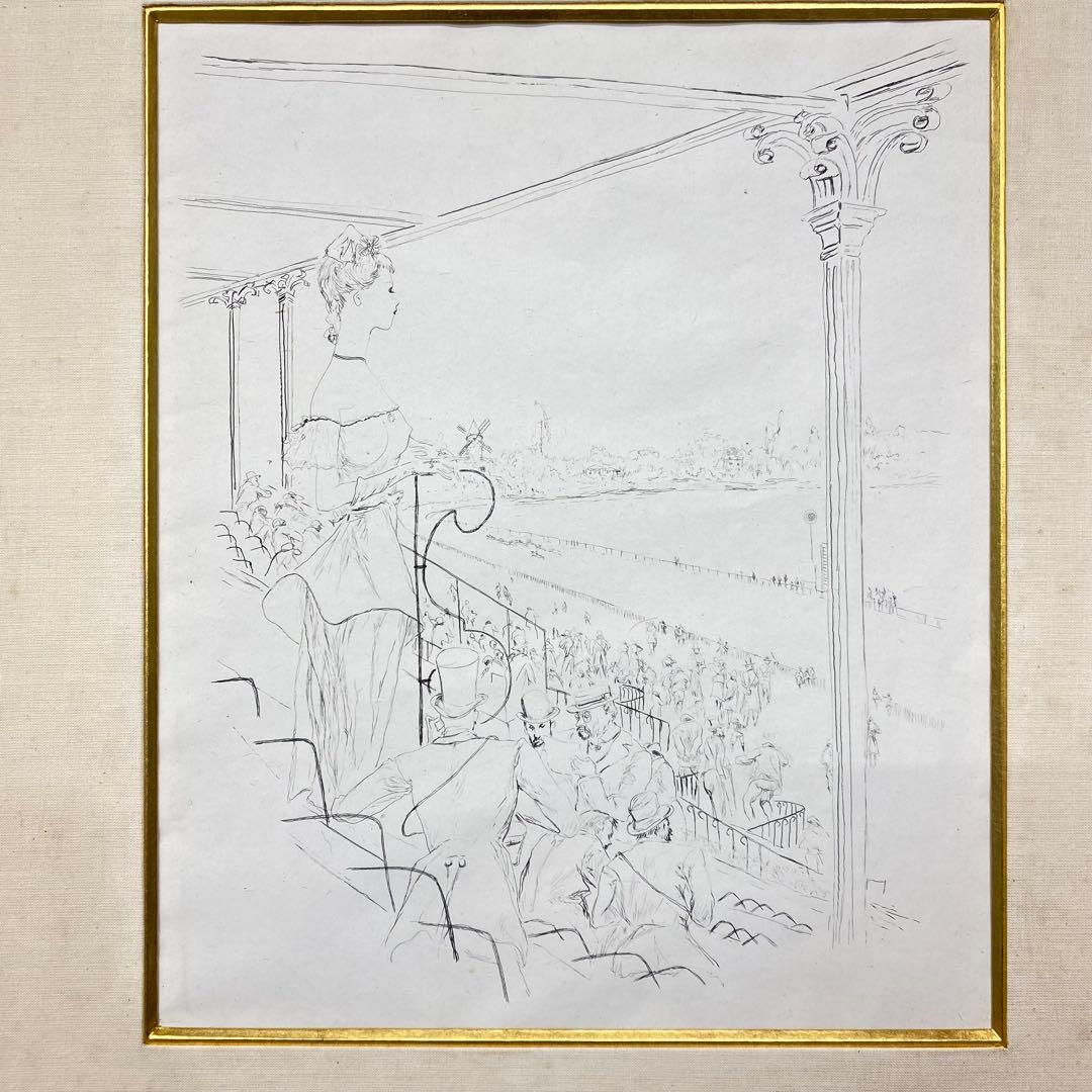 藤田嗣治 レオナール・フジタ 魅せられたる河より ロンシャン競馬場 エッチング