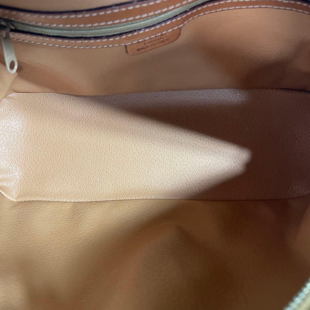 2602-41｜美品｜セリーヌ ハンドバッグ ブラウン マカダム柄 トリオンフ