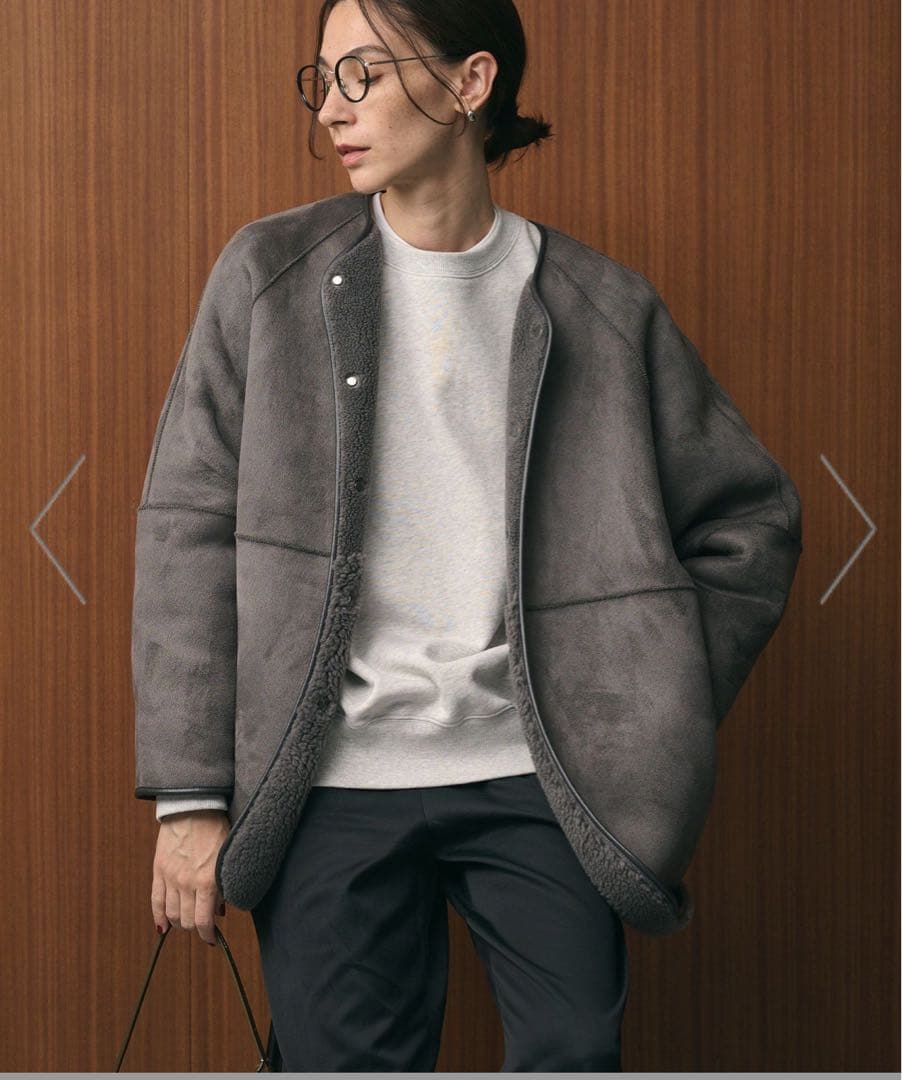 BEAUTY&YOUTH ・ボアフェイクムートン リバーシブルジャケット