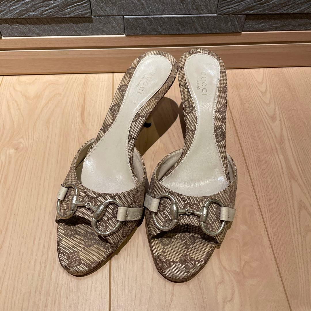 グッチ GG キャンバス ホースビット ミュール グッチシマ レディース