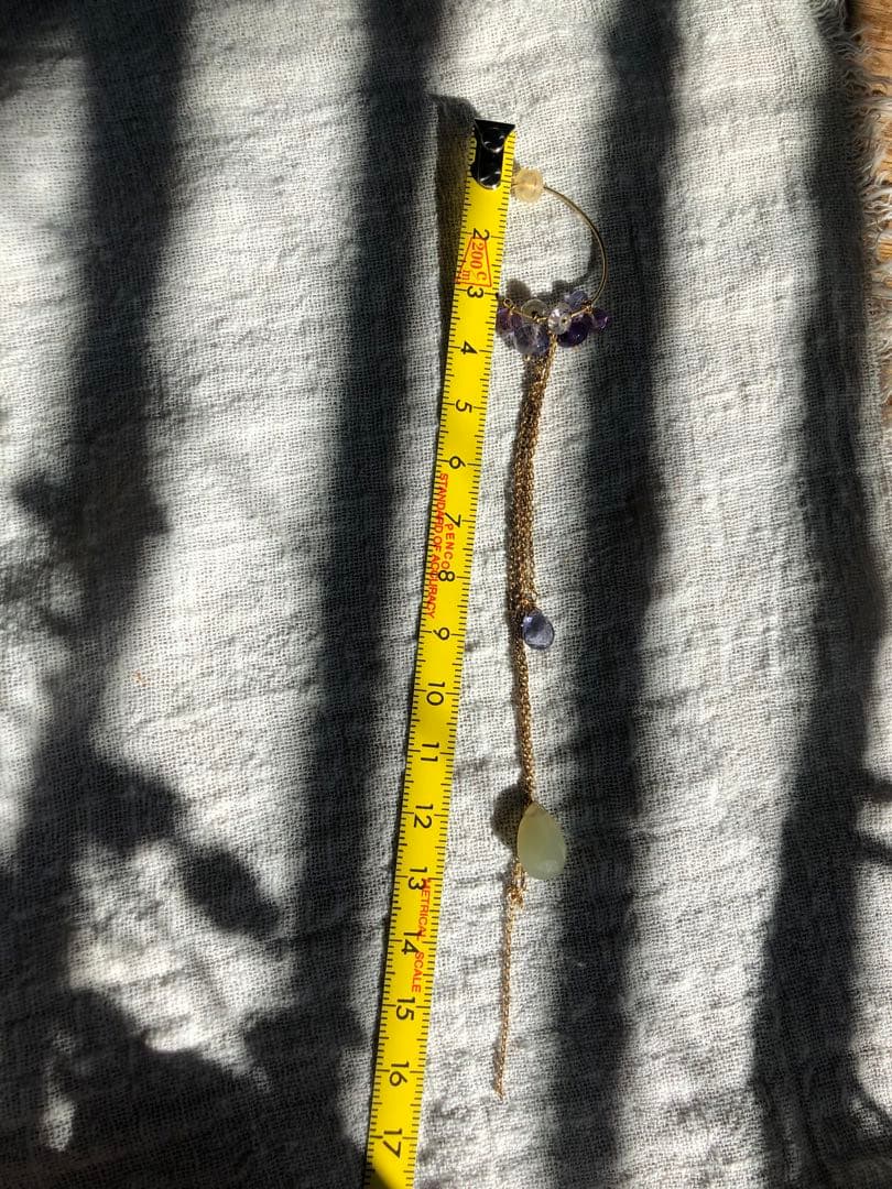 sweetpea ロングチェーン片耳ピアス　ピンク色保存袋付き