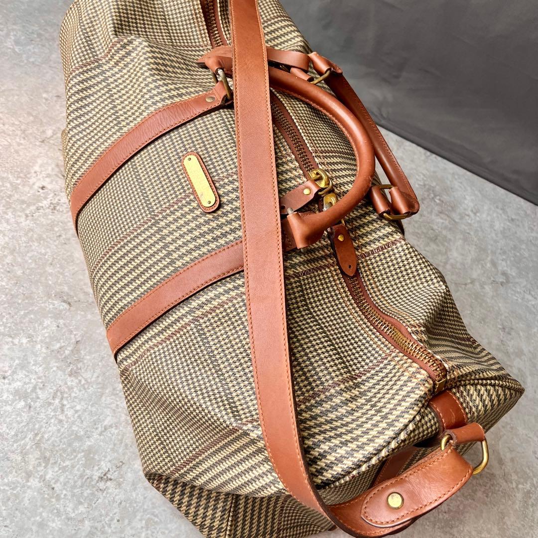 大容量 ポロ ラルフローレン 2way ボストンバッグ 千鳥格子 総柄