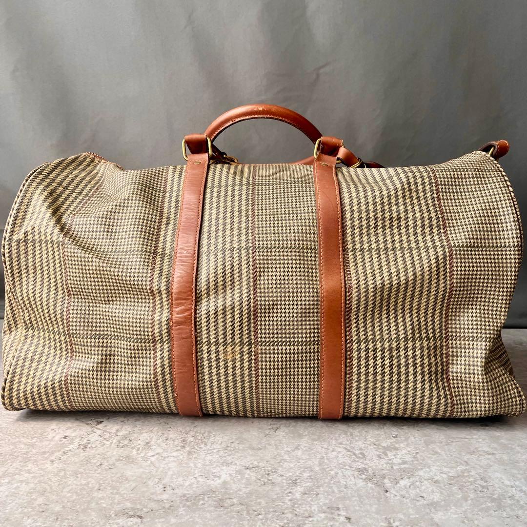 大容量 ポロ ラルフローレン 2way ボストンバッグ 千鳥格子 総柄