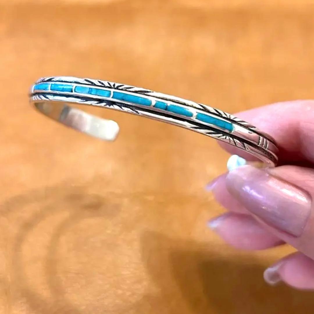 【定価18,000円】天然石シルバー ターコイズ バングル silver925