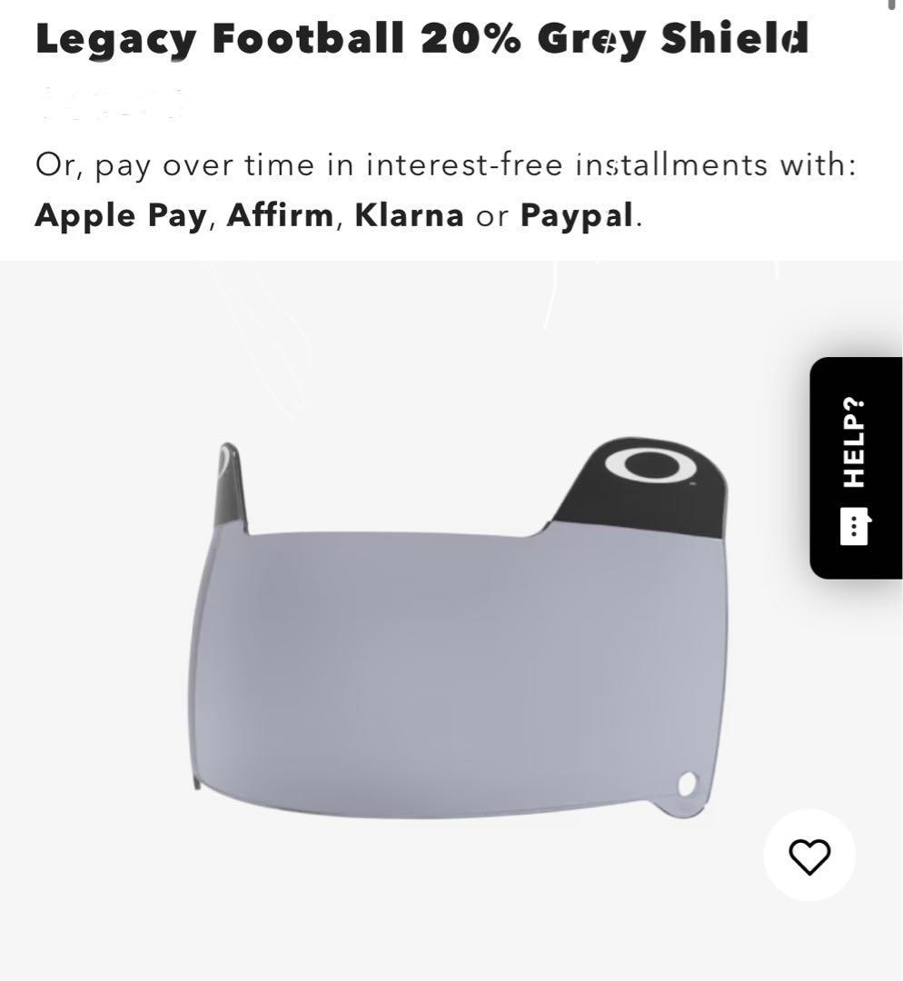 アメフト　アイシールド　20%グレー