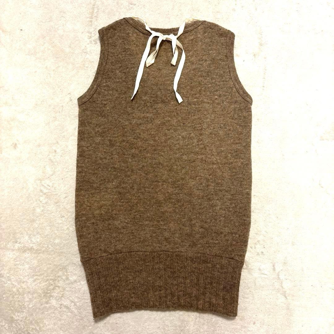 美品⭐️トリココムデギャルソン　ニットベスト パール　ブラウン　AD2006