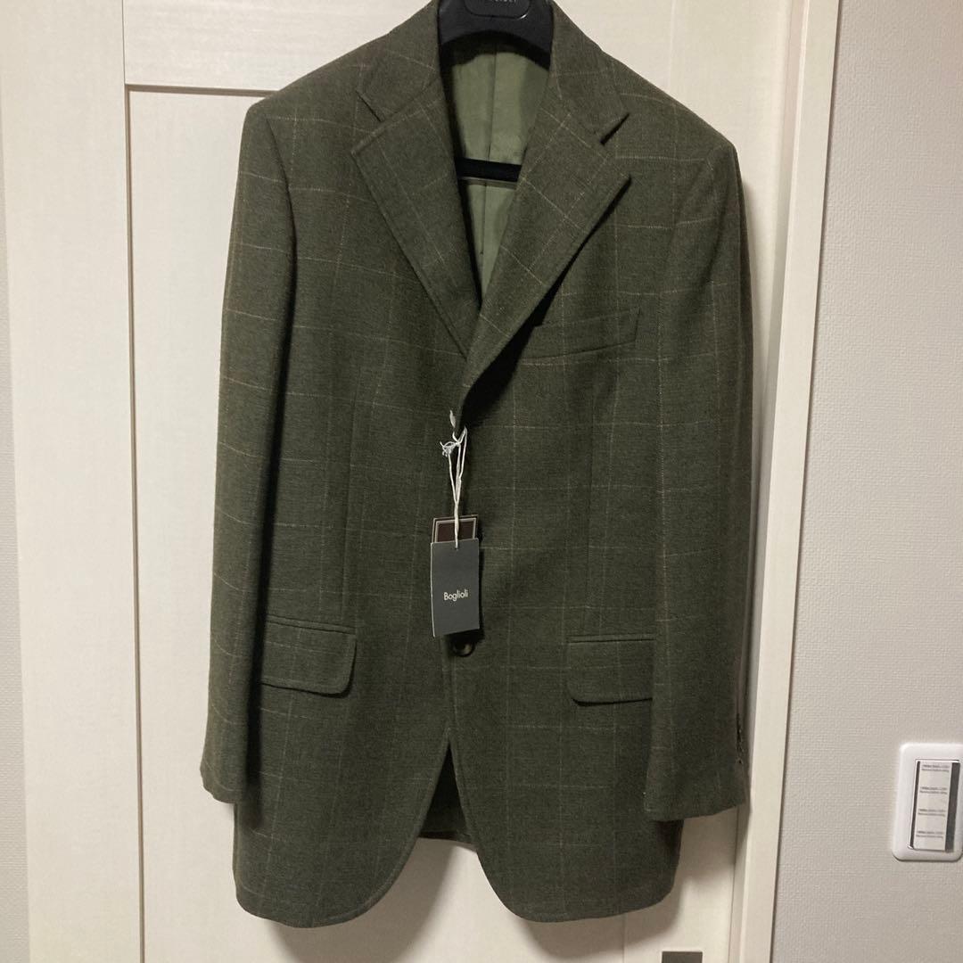 boglioli ウールチェックテーラードジャケット