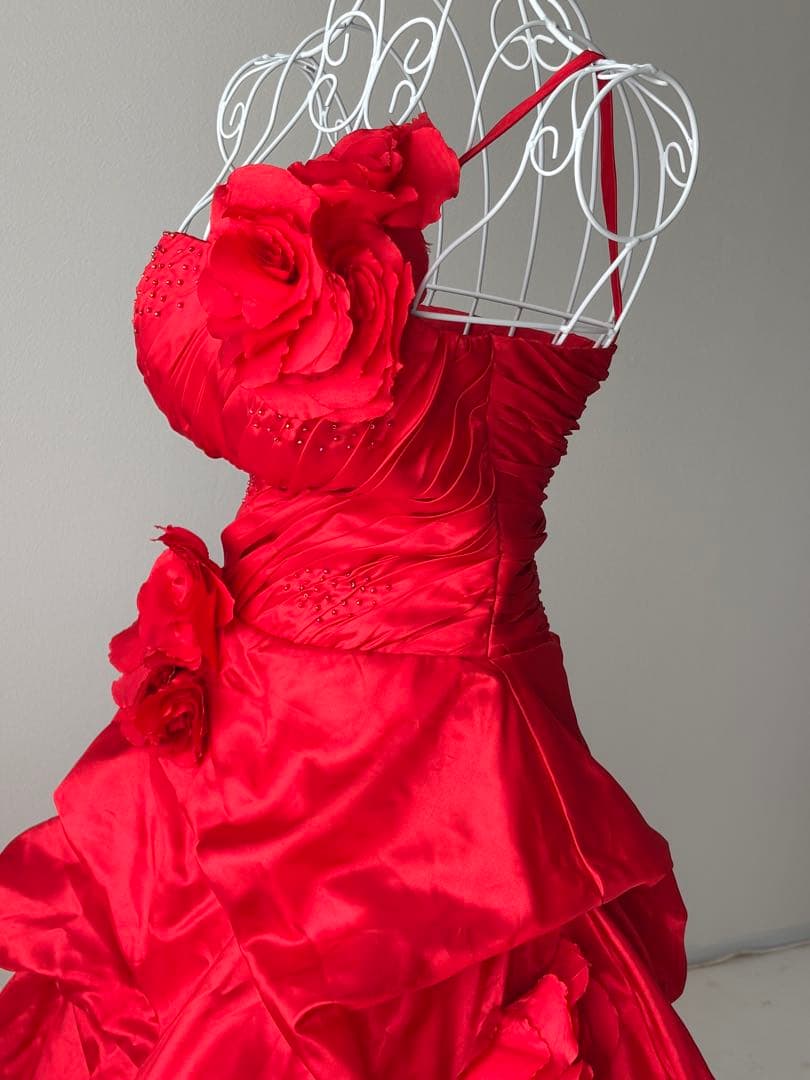 カラードレス ウェディング 撮影用衣装など 赤 レッド