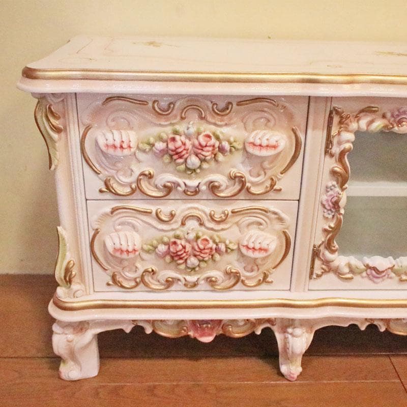 クイーンBee　ロココ テレビボード 140cm クラック仕上げ