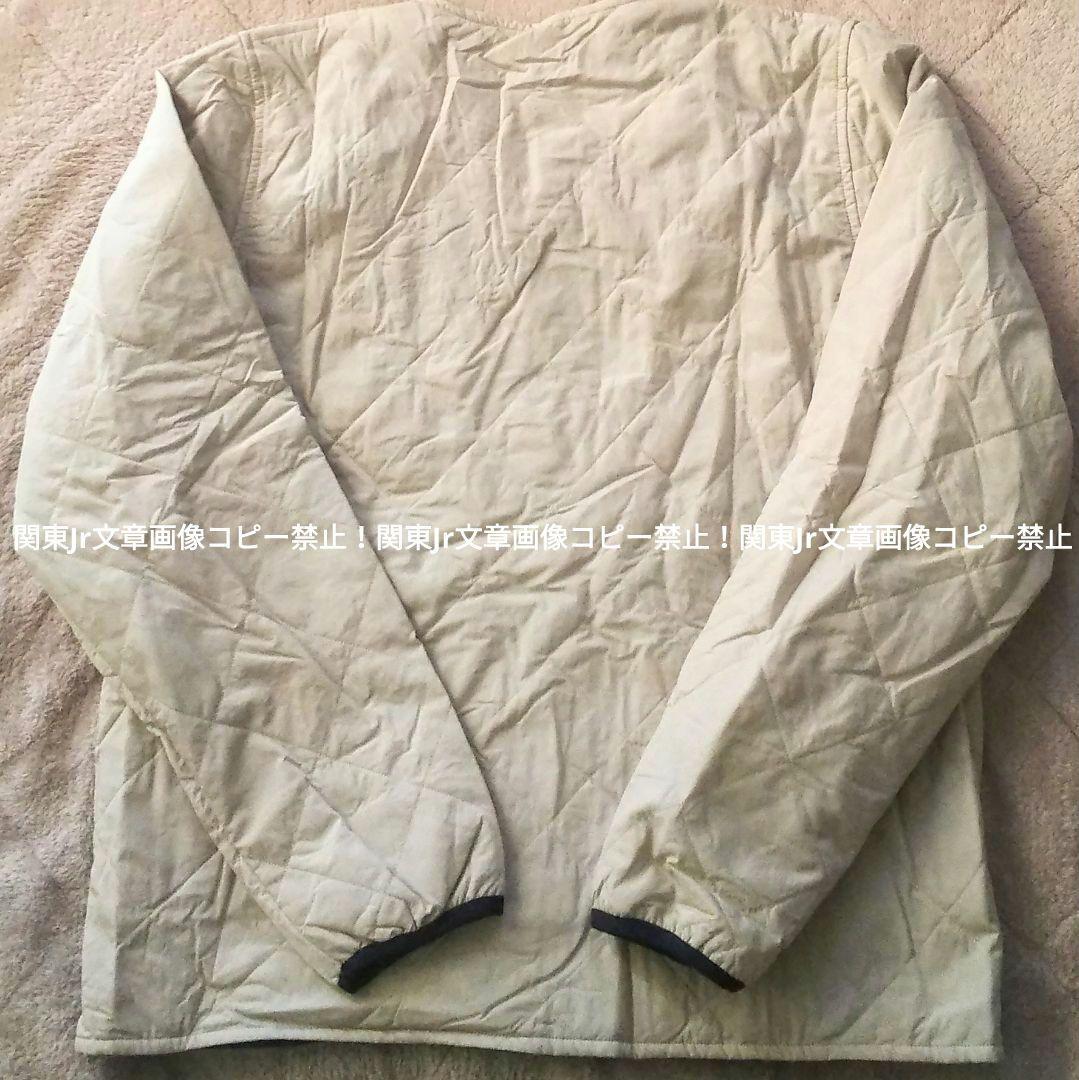 L チャムス 防寒キルティング 中綿 両面ノーカラー ナイロンジャケット GN