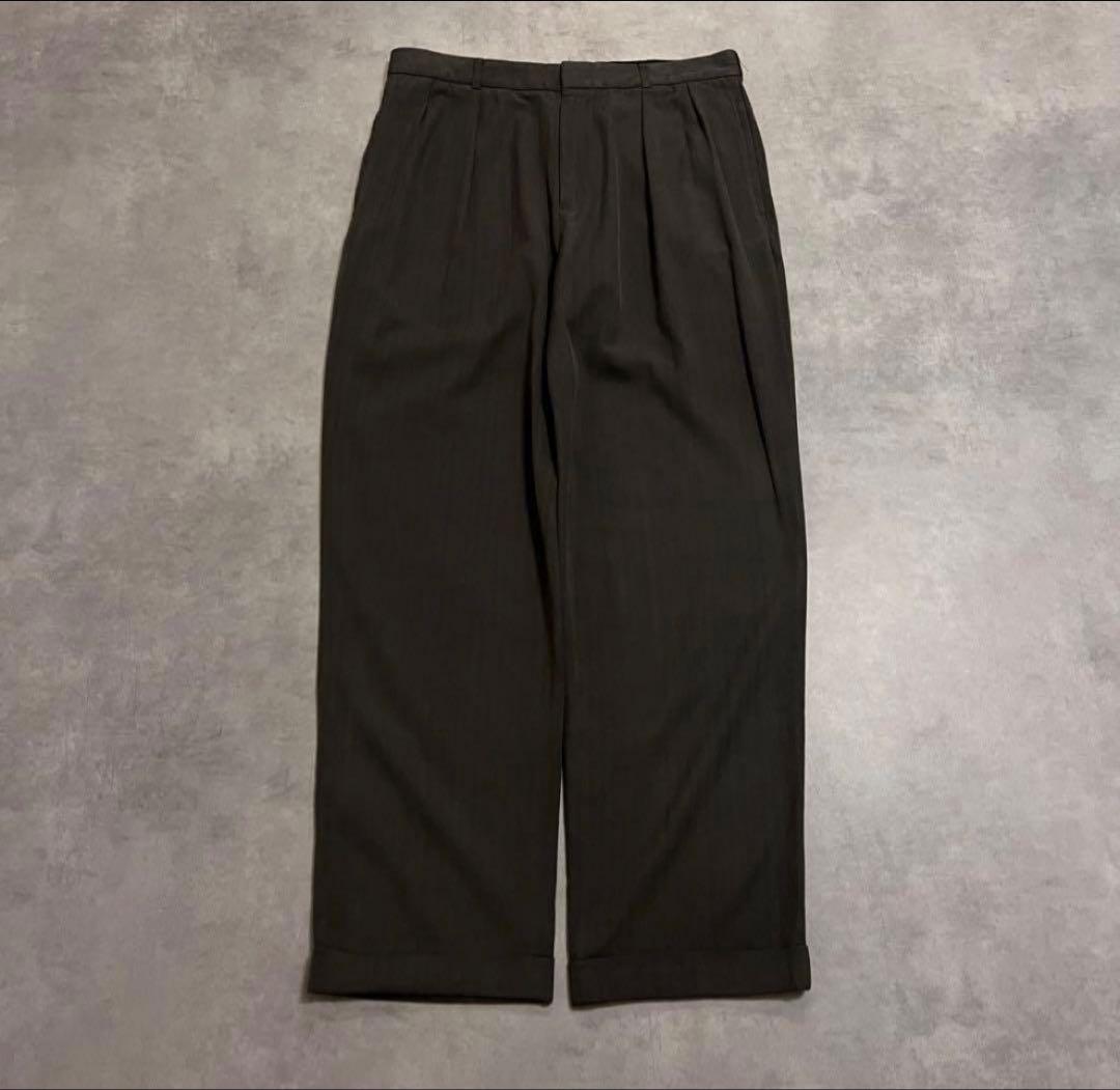 パンツ Ralph Lauren 90s silk cotton slacks W34