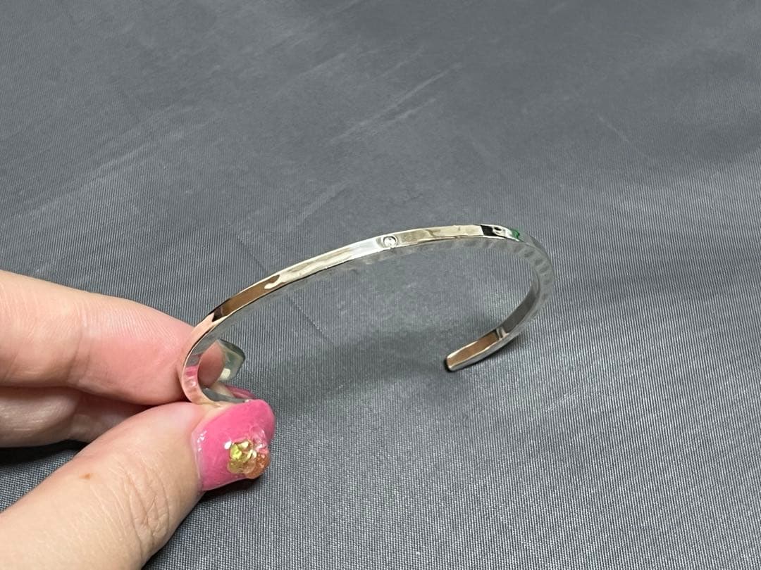 【美品】e.m. イーエム バングル ジルコニア シルバー