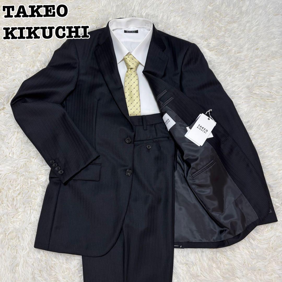 【新品・未使用】タケオキクチ メンズ ストライプ　スーツ L 上下セット