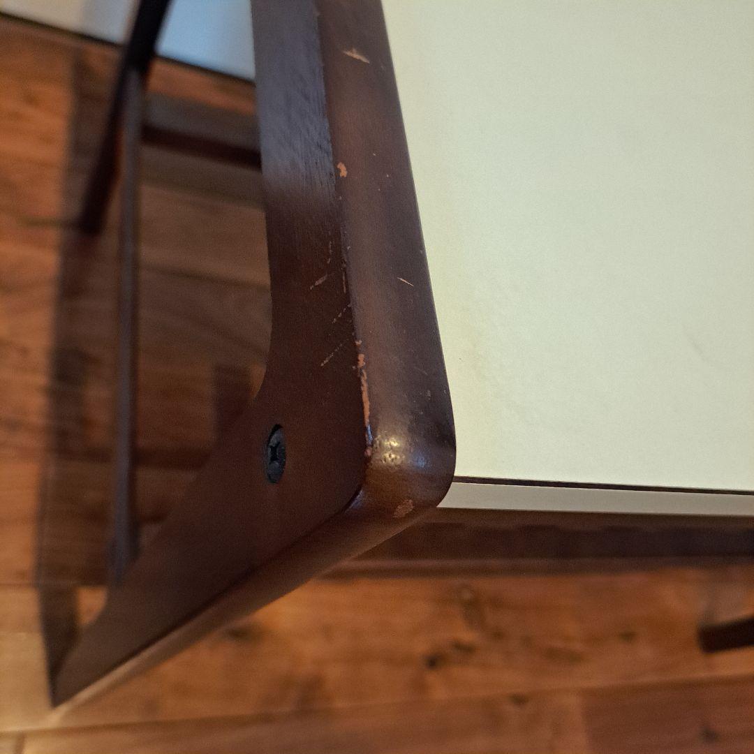 オールドカリモク　名作　コーヒーテーブル　サイドテーブル　白　茶