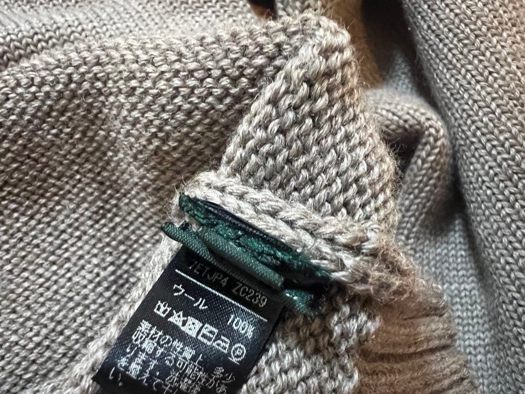 ザノーネ 44 ウールスキッパーニット 美品 ミドルゲージ グレージュ