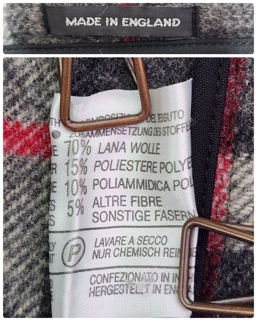 ✨美品✨バーバリー❣️ダッフルコート　L　グレー　バーバリーチェック　ウール