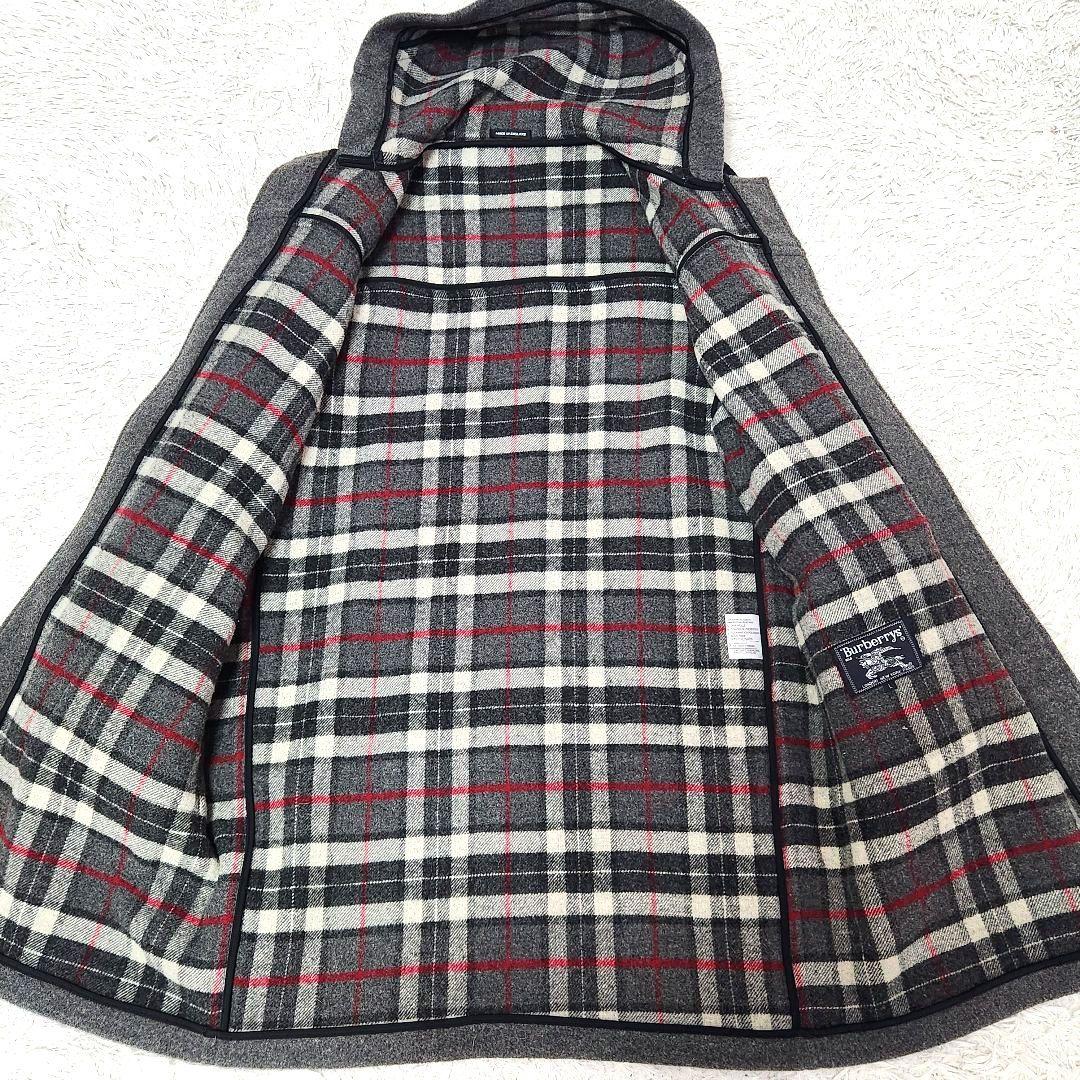 ✨美品✨バーバリー❣️ダッフルコート　L　グレー　バーバリーチェック　ウール