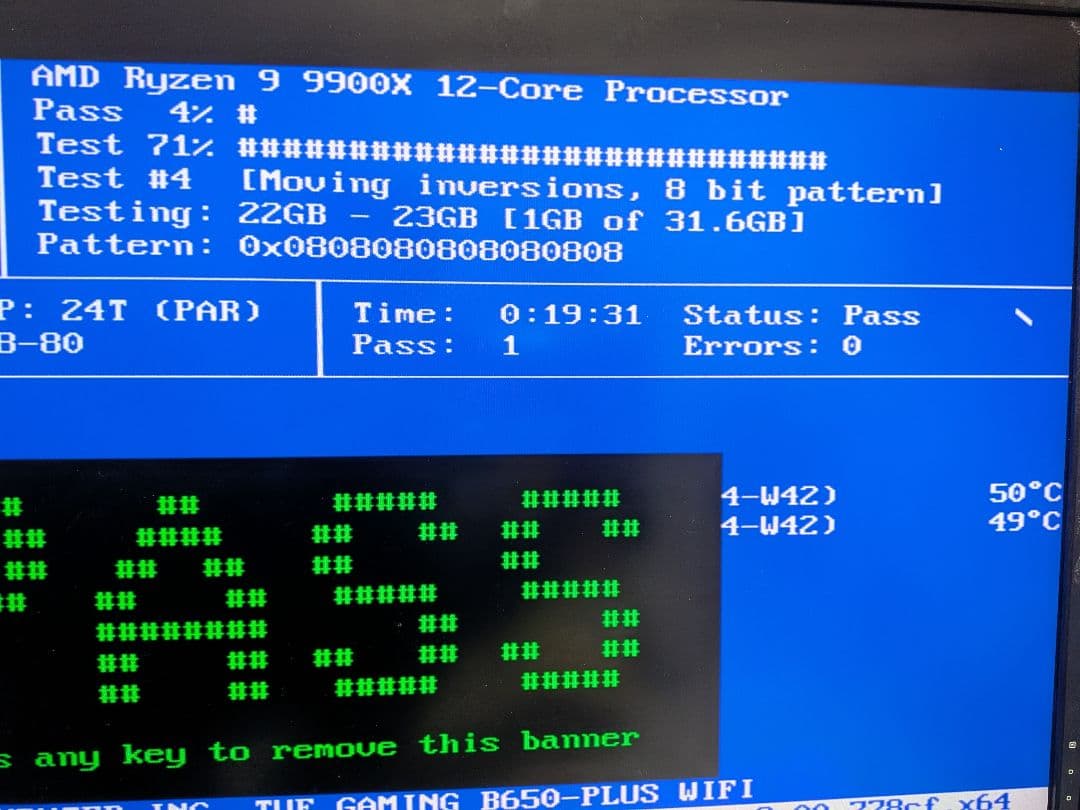 Crucial PRO 16GB×2 DDR5-6000 Memtest86+済