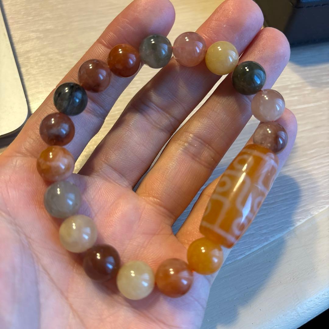 めちゃくちゃ綺麗！オレンジ九眼天珠！ズドドーンとくる！