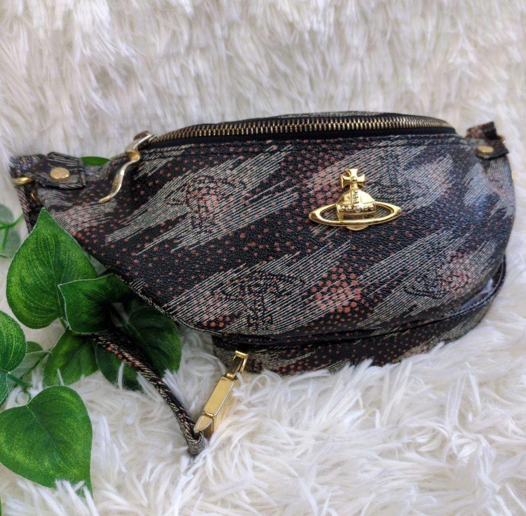 美品✨ヴィヴィアンウエストウッド ボディバッグ 総柄 ゴールド オーブ 2way