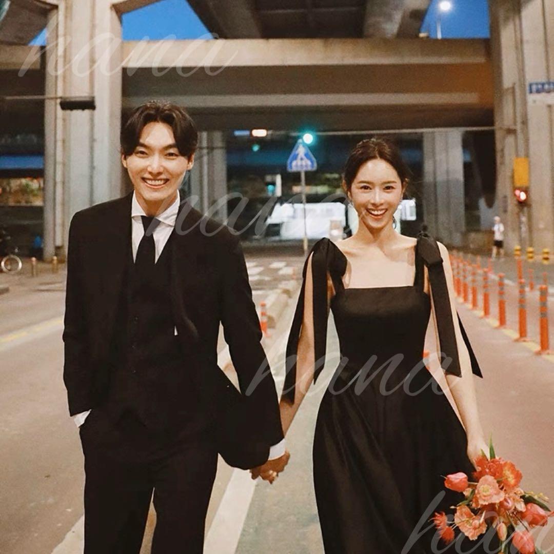 ドレス　黒　結婚式　二次会　披露宴　カラードレス　前撮り　ブラック　パーティー