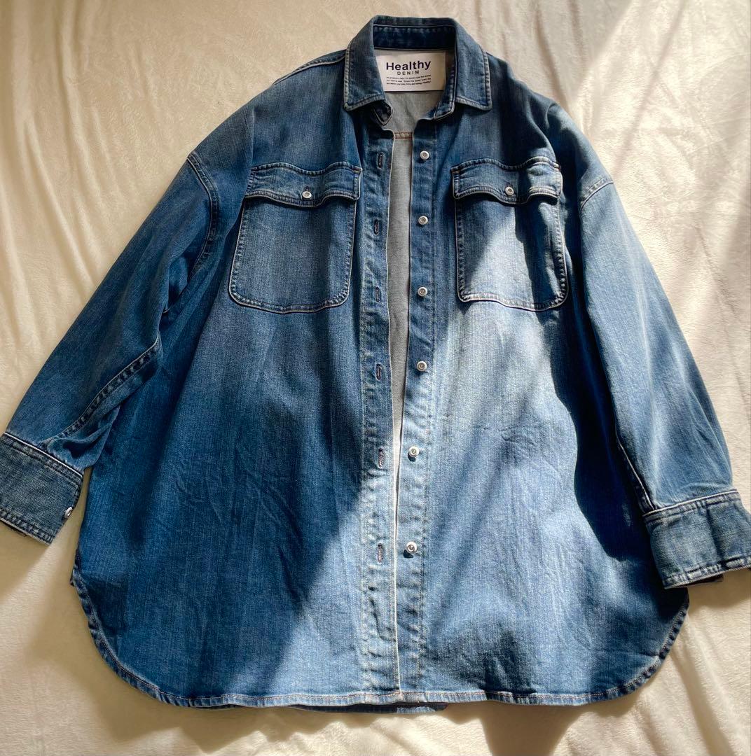 【Healthy denim】デニムシャツAlmond ブルー ナノユニバース0