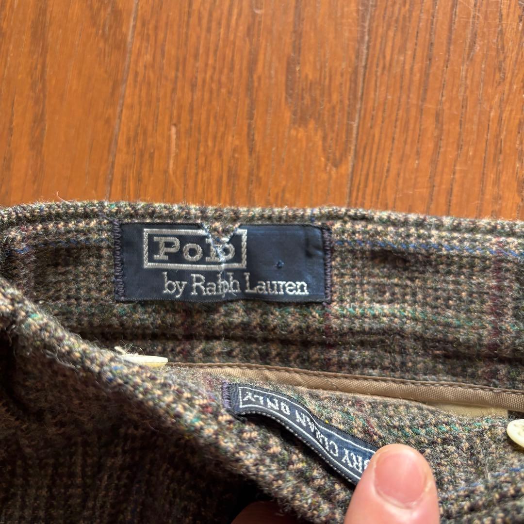 90's Polo by Ralph Lauren チェック柄 ウールスラックス