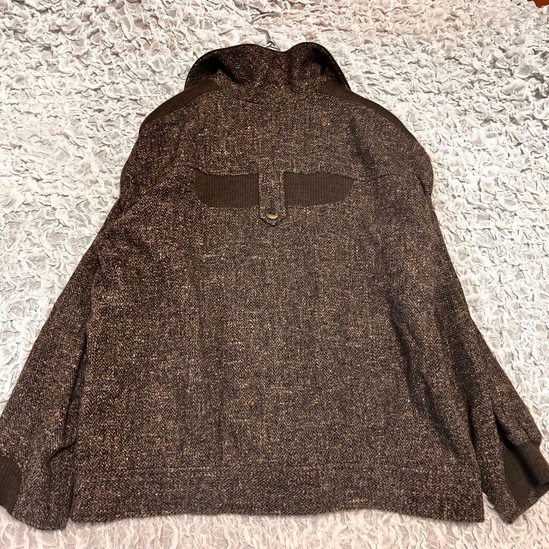 絹シルク15%【レリアンLeilian】希少 ツイード ジャケットコート 13+