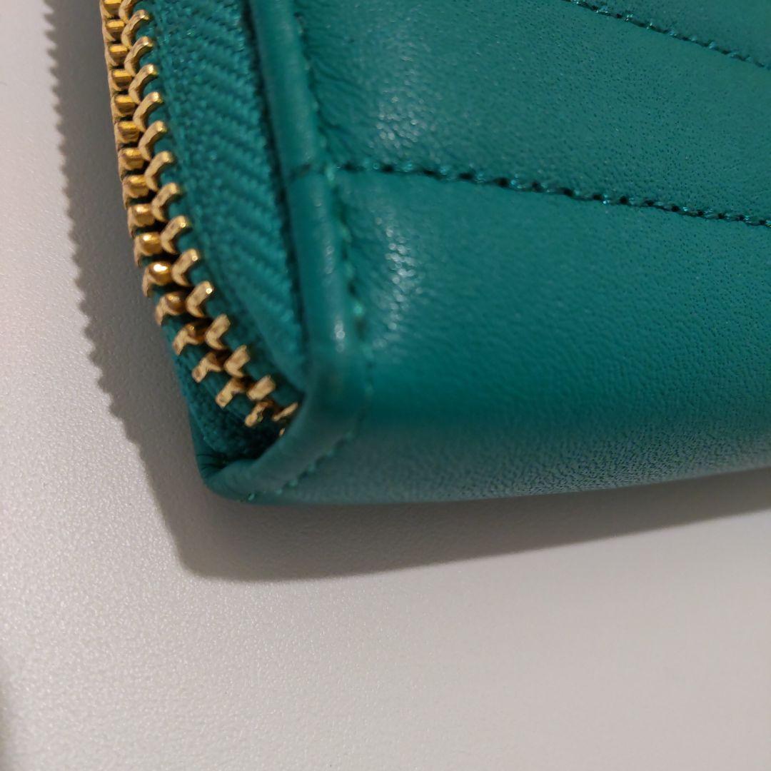 LANVIN en Blueグリーン キルティング長財布