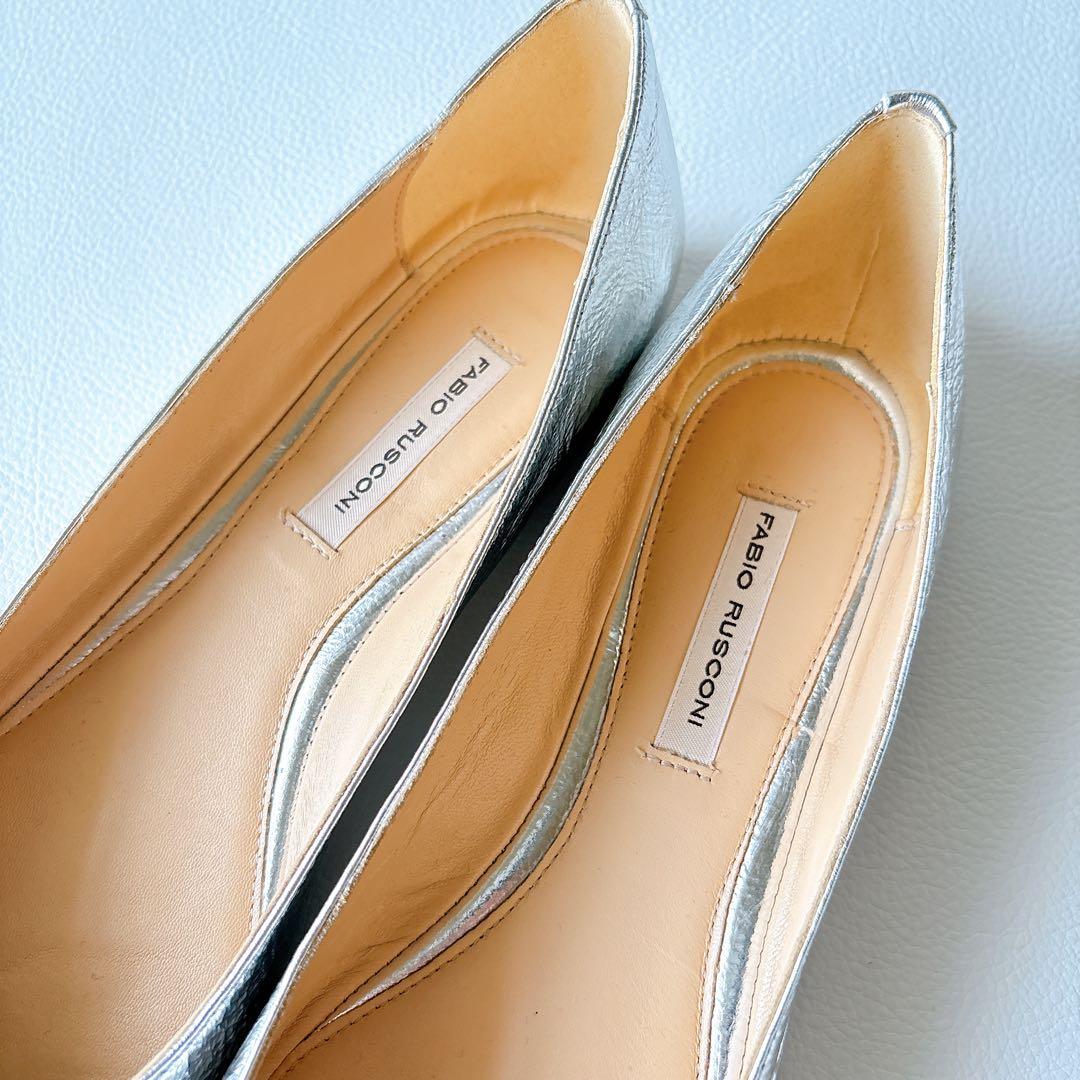 未使用✨ FABIO RUSCONI ポインテッドトゥフラットパンプス　22.5