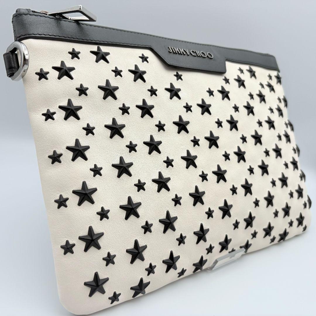 ジミーチュウ スタースタッズ レザー クラッチバッグ セカンドバッグ 本革