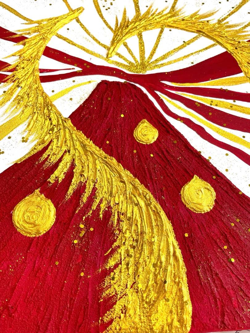 開運絵画　龍神様　赤富士　昇龍　蓮の花　白龍神様からのメッセージ　浄化　護符