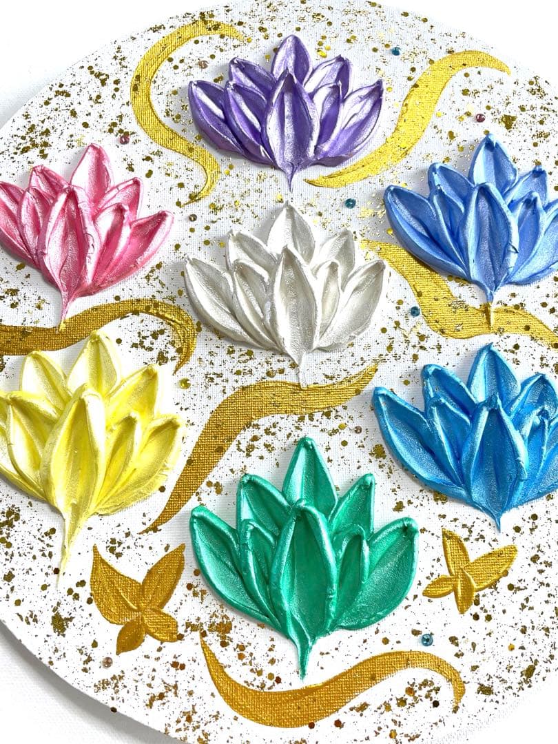 開運絵画　龍神様　赤富士　昇龍　蓮の花　白龍神様からのメッセージ　浄化　護符