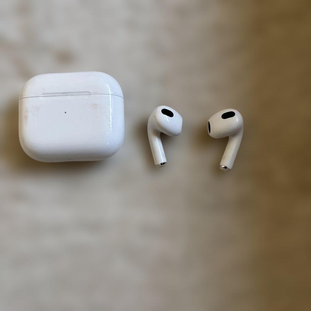 【ダメージあり】AirPods本体 ホワイト 充電ケース付き