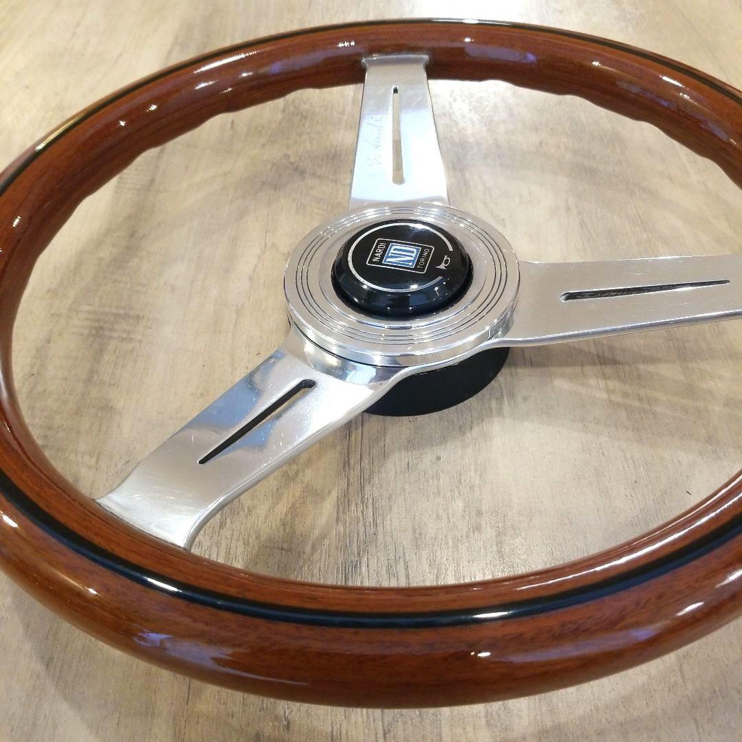 【美品】NARDI★ナルディクラシックウッドポリッシュステアリング/当時物33Φ