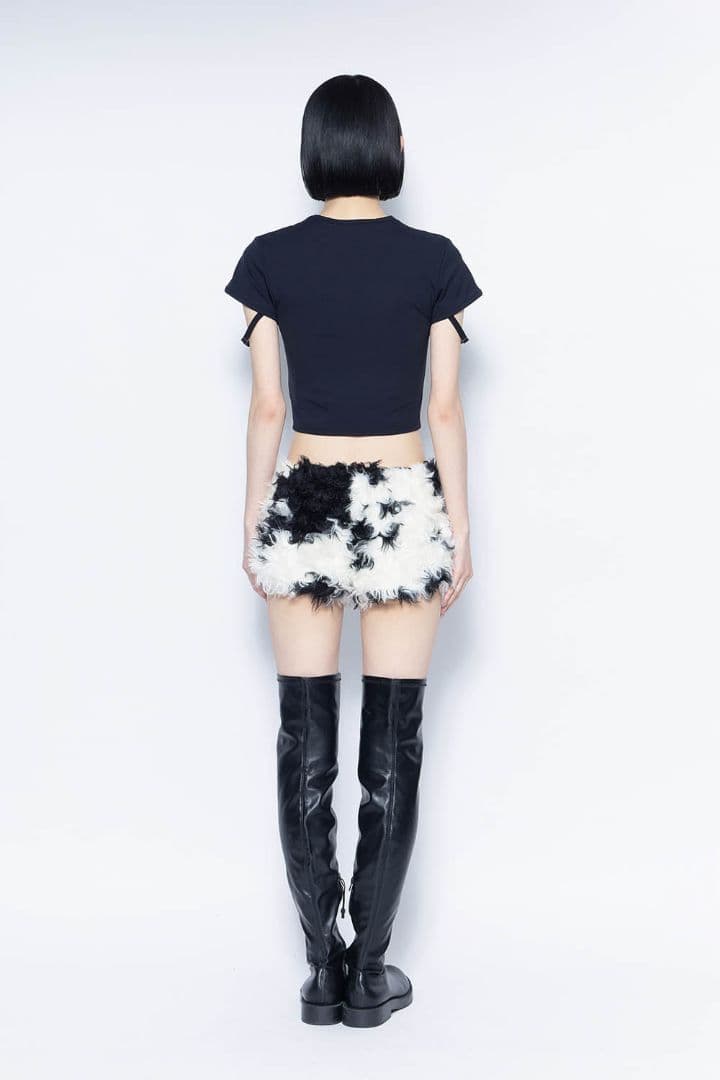 パンツ THEREDTHREAD S ring biker shorts cow