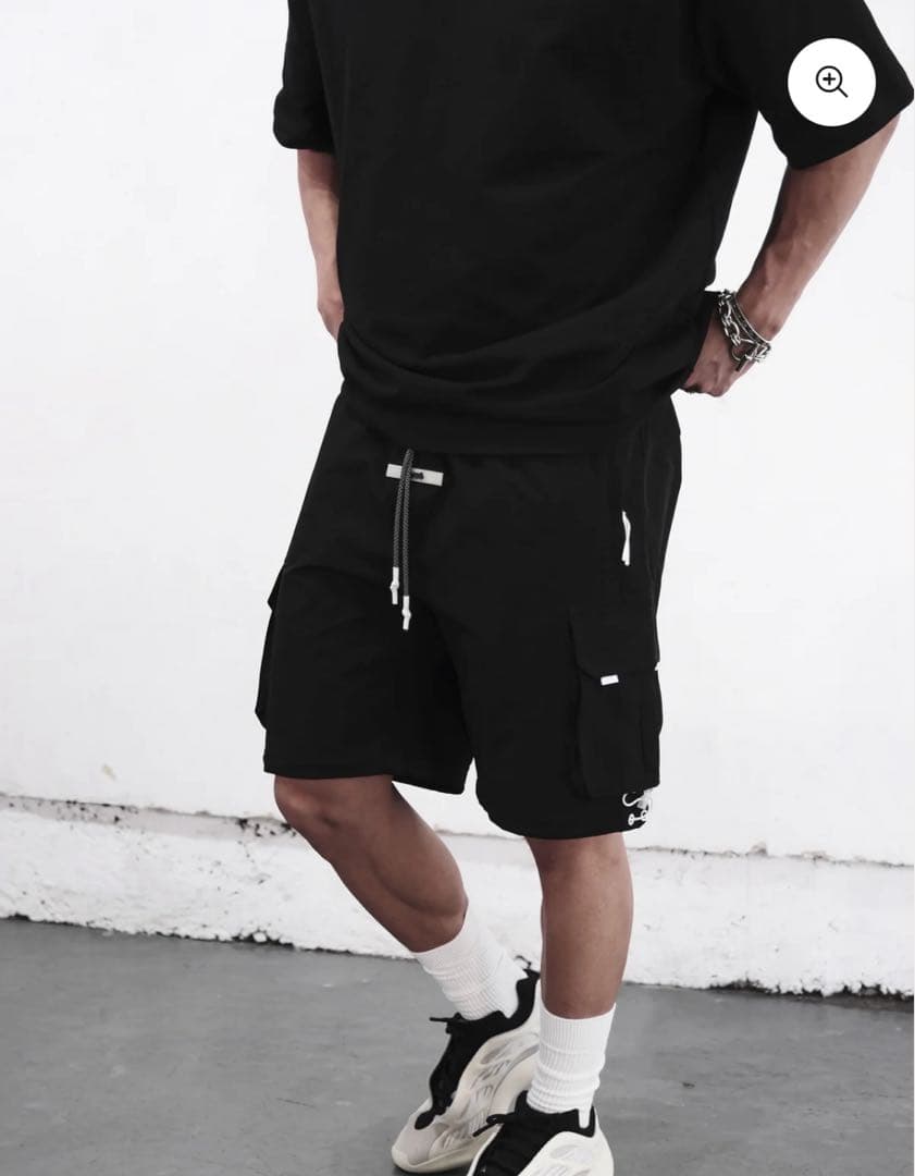 PVOT ブラックカーゴショートパンツ M