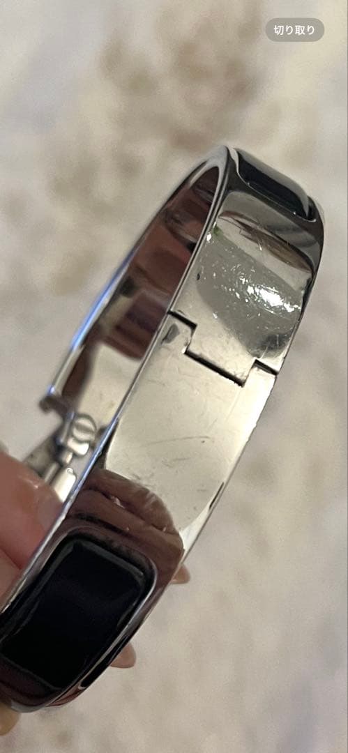 HERMES　エルメス　 ブレスレット クリックH　ブラック×シルバー