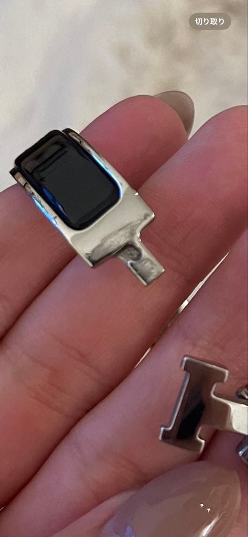 HERMES　エルメス　 ブレスレット クリックH　ブラック×シルバー