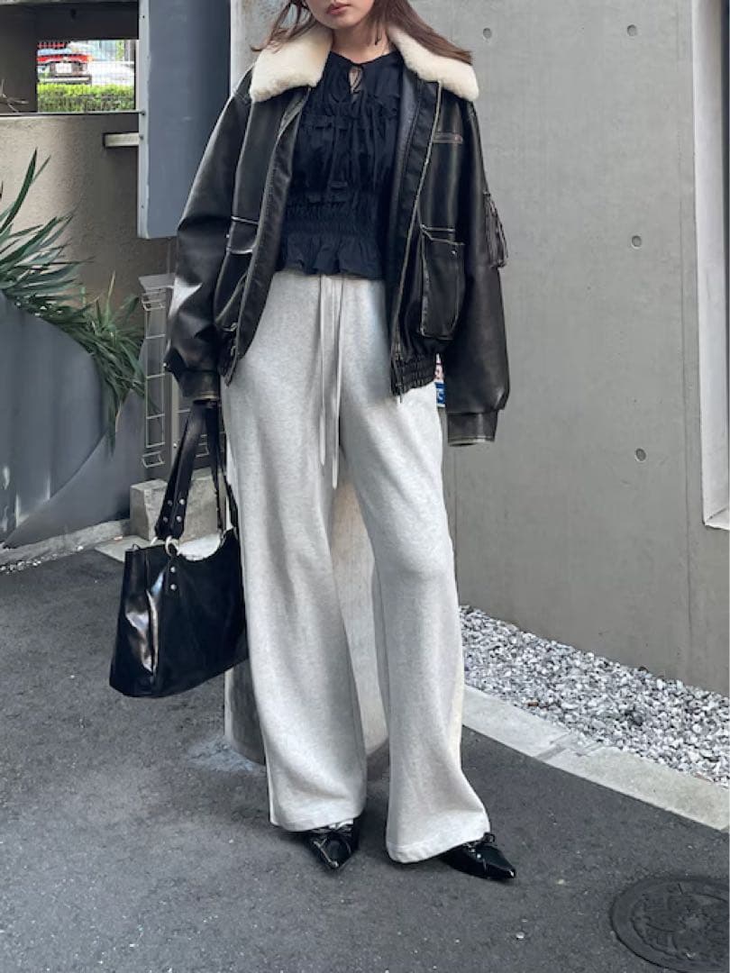 VINTAGE F/LEATHER S/BZ フェイクレザー ショートブルゾン