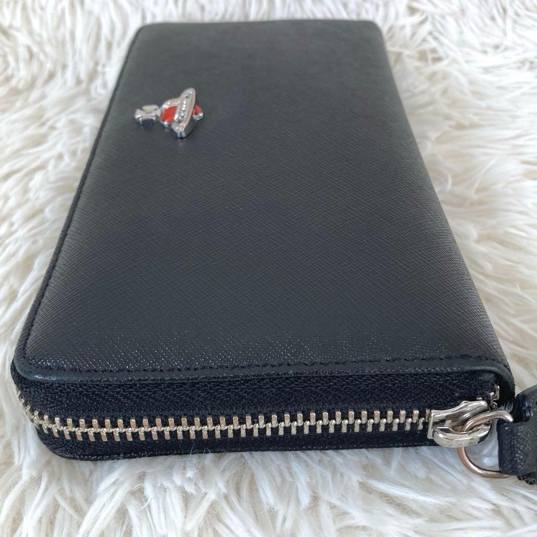 ヴィヴィアンウエストウッド　ディアマンテ　長財布 レザー　ブラック