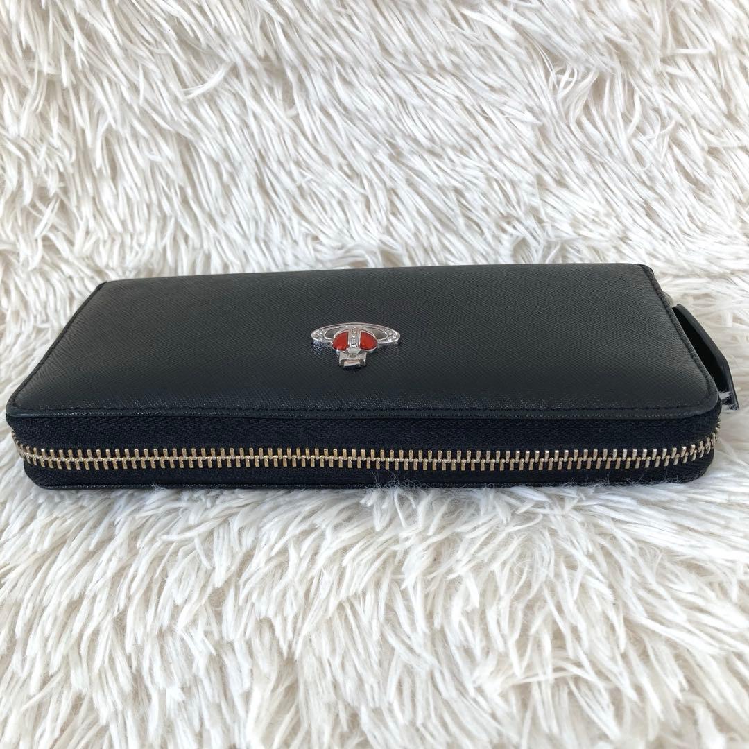 ヴィヴィアンウエストウッド　ディアマンテ　長財布 レザー　ブラック