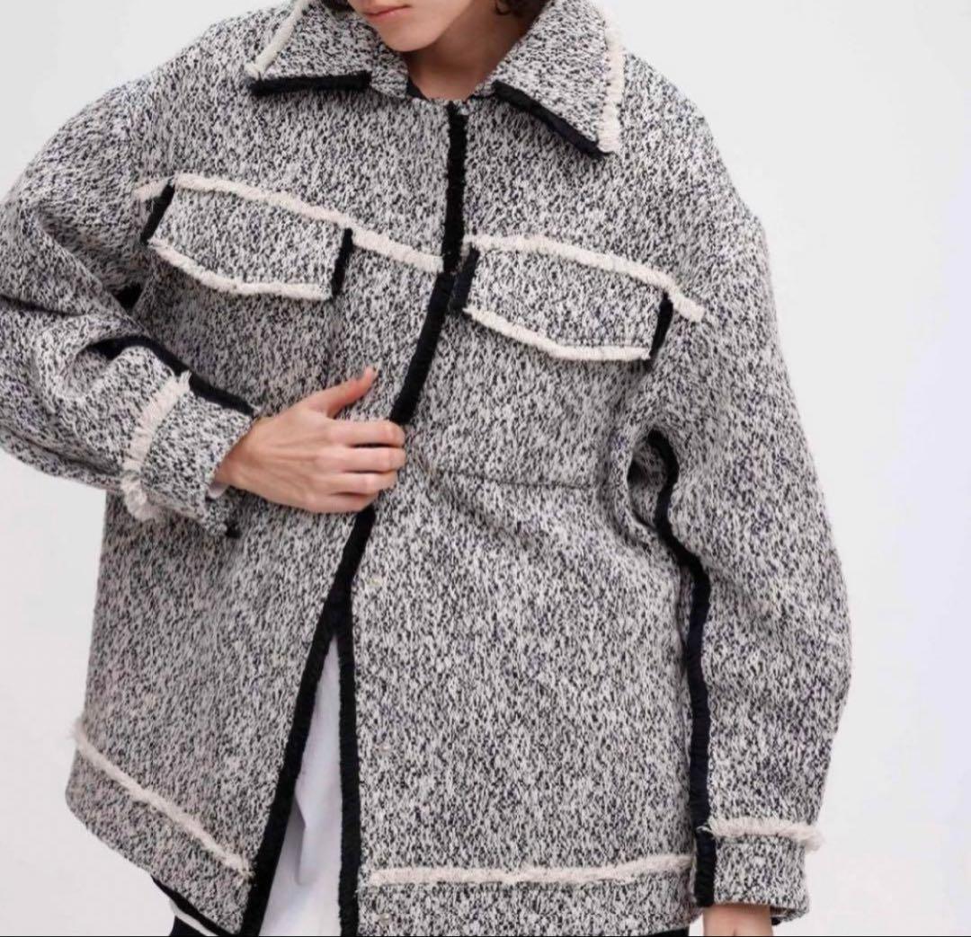 ジャケット・アウター 2025 OTONA MUSE FRINGE TWEED OVER JACKET