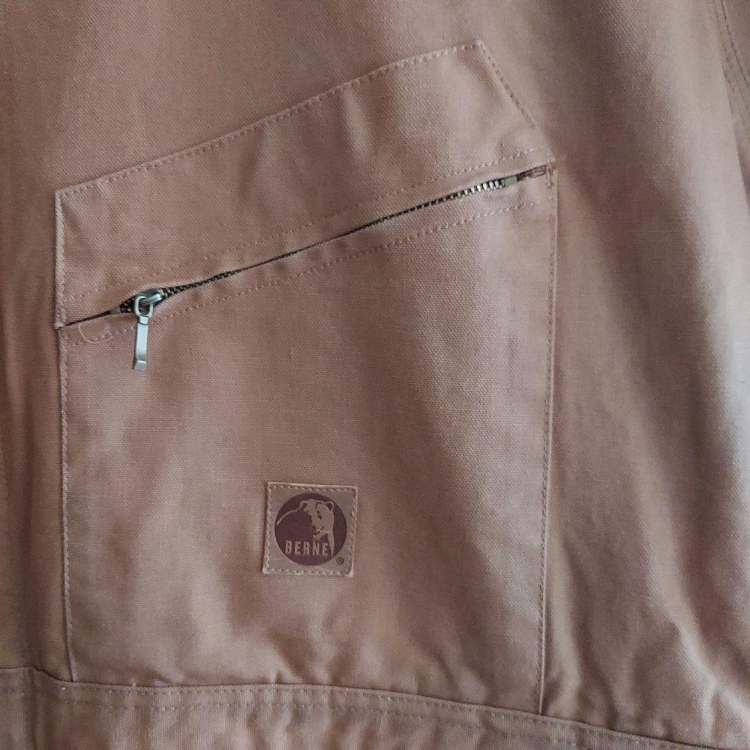 【BERNE】希少 ベルン 企業刺繍 ダック地 オーバーオール 2XL 茶