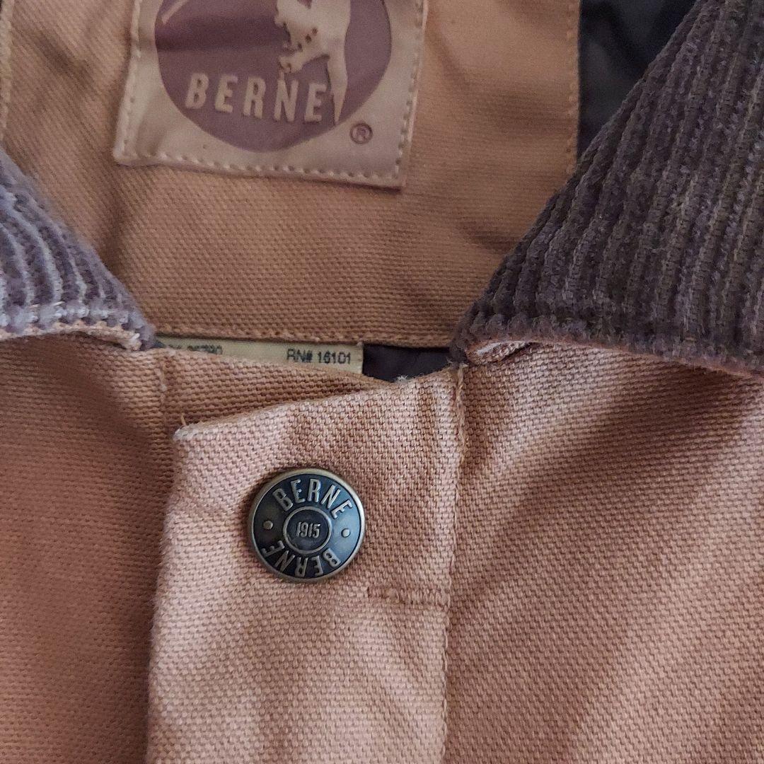 【BERNE】希少 ベルン 企業刺繍 ダック地 オーバーオール 2XL 茶