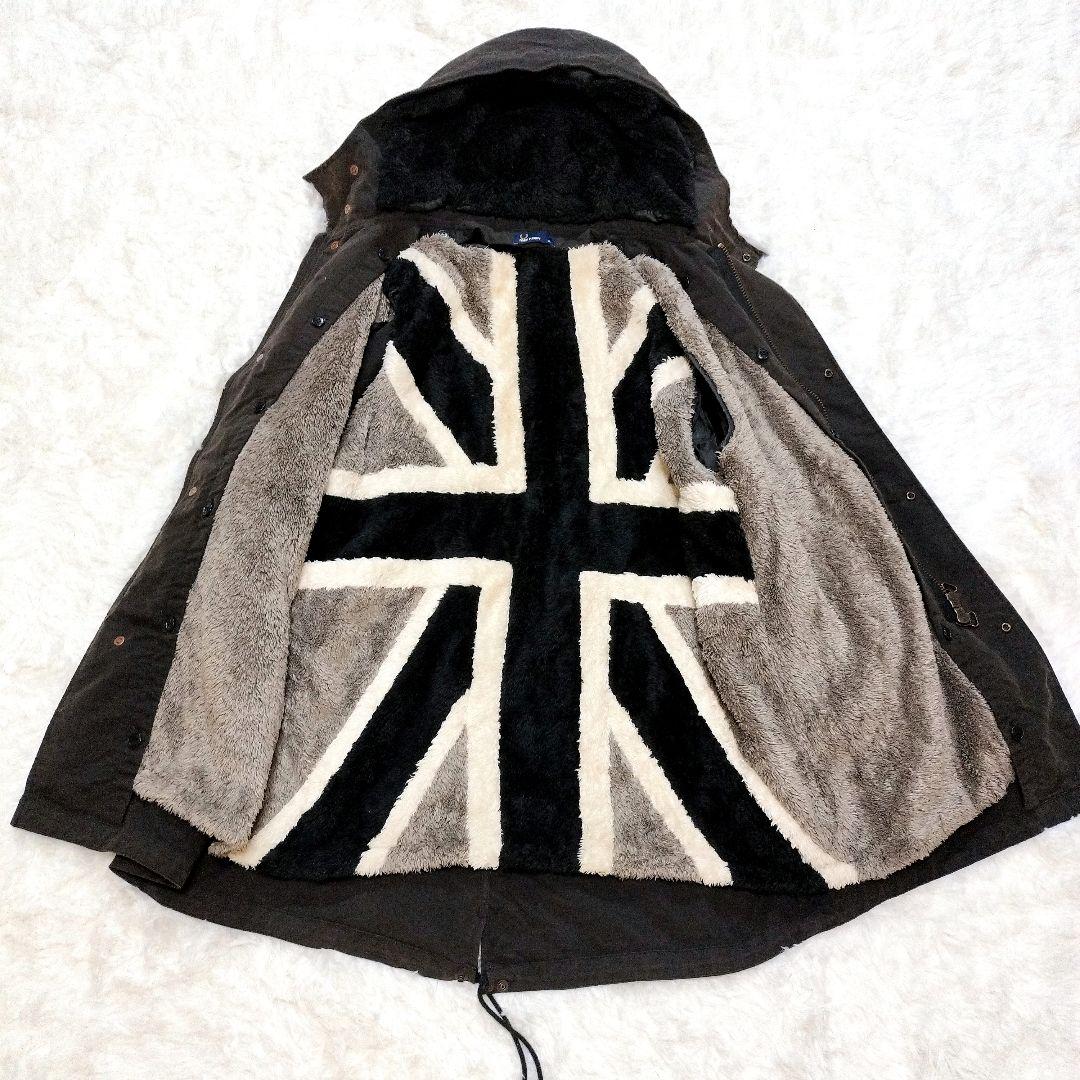 フレッドペリー ユニオンジャック ボアライナー 刺繍ロゴ モッズコート XL