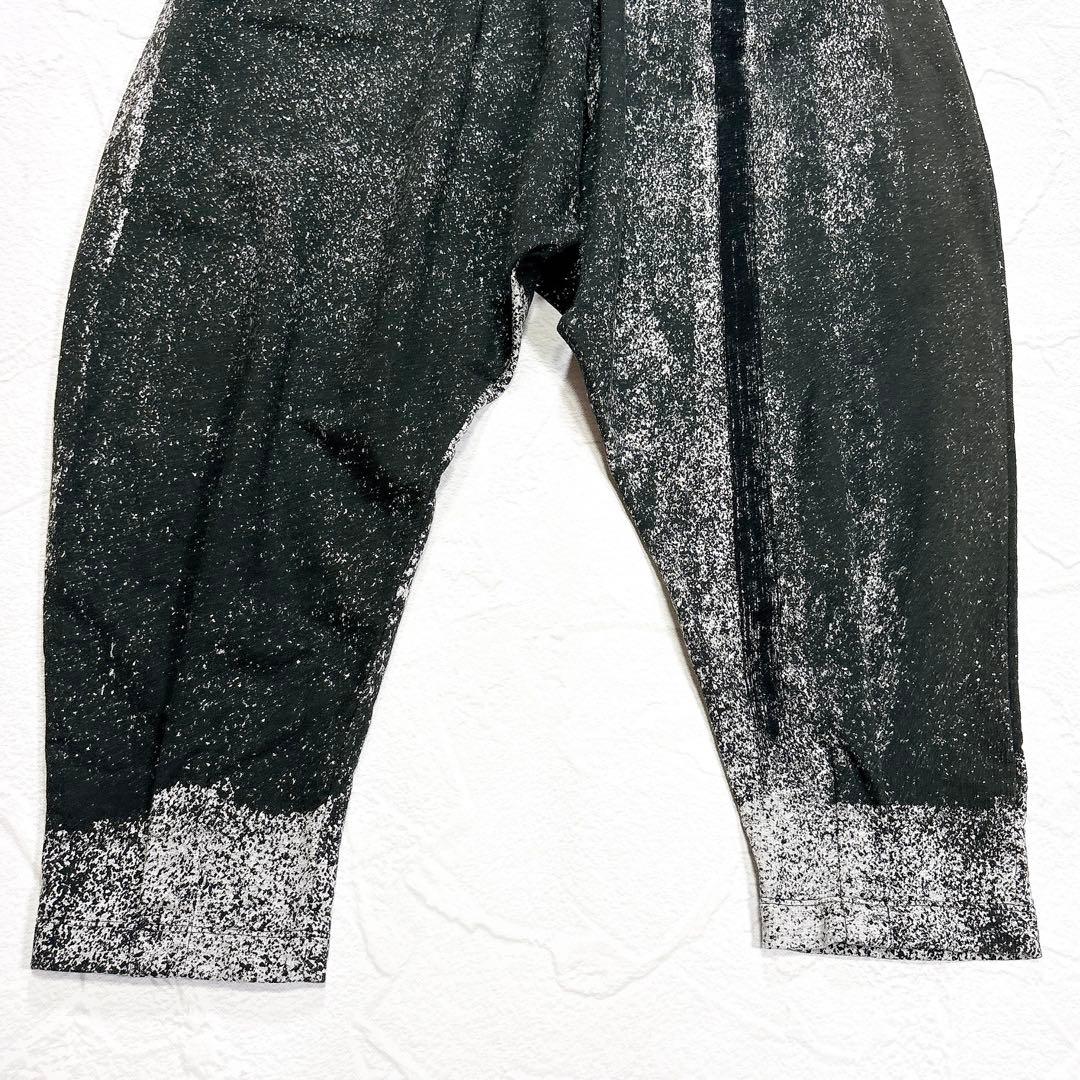 ✨美品✨萌　モユル　サルエルパンツ　スウェット　アートデザイン　裾タック　綿