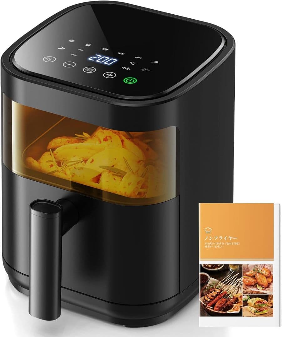 ノンフライヤー 3L 電気フライヤー ノンオイル 揚げ物 惣菜 1~2人用 可視