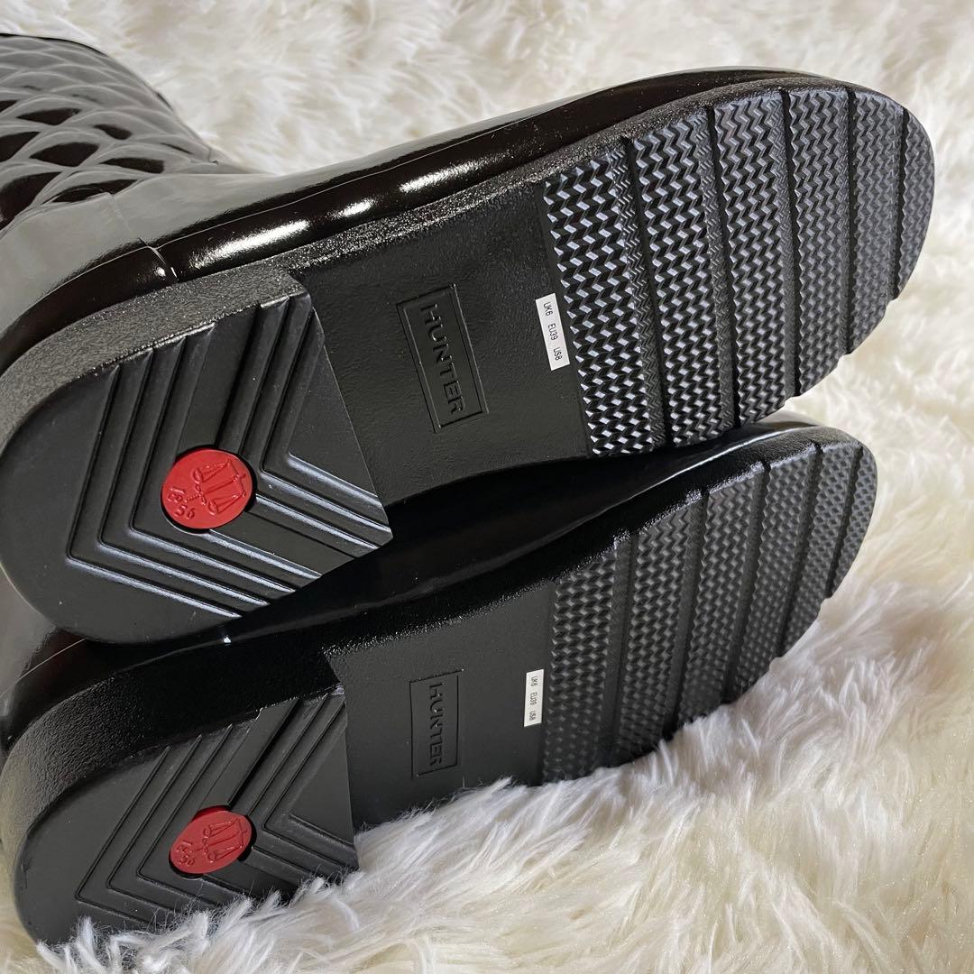 【新品、未使用】HUNTERハンター　レインブーツ　長靴　ブラック24.5cm